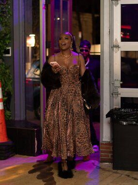 AKIRA Leopard Print Corset Midi Dress Size M | Strapless Statement Dress